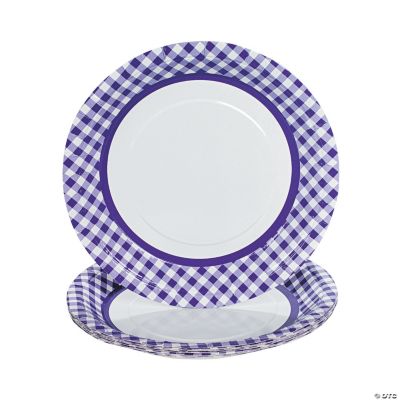 Purple Gingham Dinner Plates