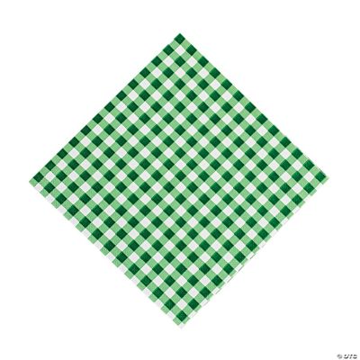 Green Gingham Luncheon Napkins