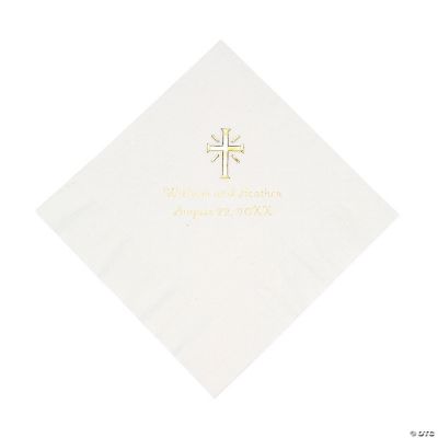 Personalized Cross White Luncheon Napkins
