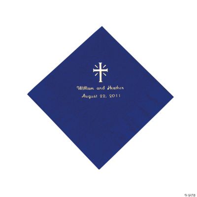 Personalized Cross Purple Luncheon Napkins