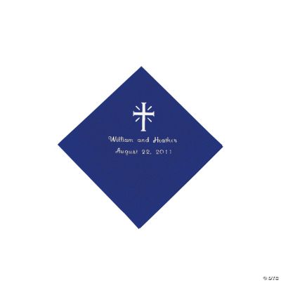 Personalized Cross Purple Beverage Napkins
