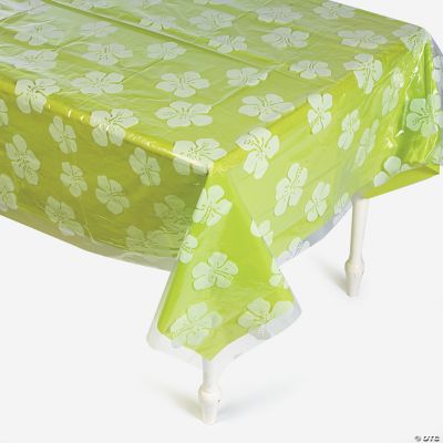 Clear Hibiscus Print Table Cover