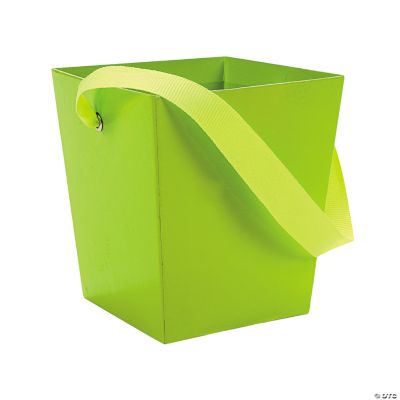 Lime Green Buckets With Ribbon Handle