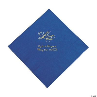 Personalized “Love” Luncheon Napkins - Blue