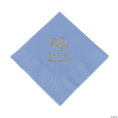 Personalized “Love” Luncheon Napkins - Periwinkle