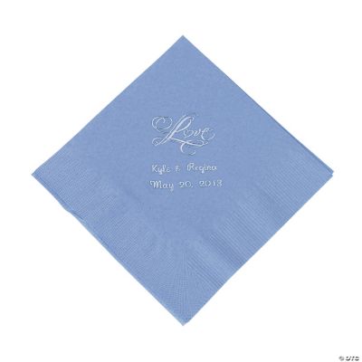 Personalized “Love” Luncheon Napkins - Periwinkle