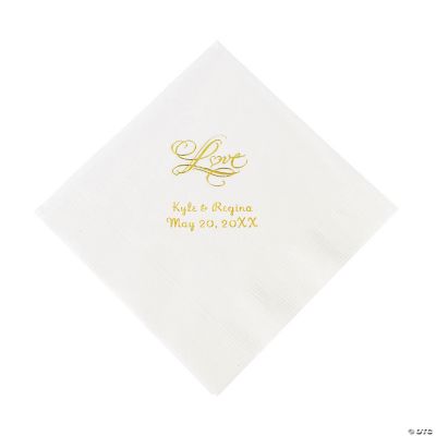 Personalized “Love” Luncheon Napkins - White