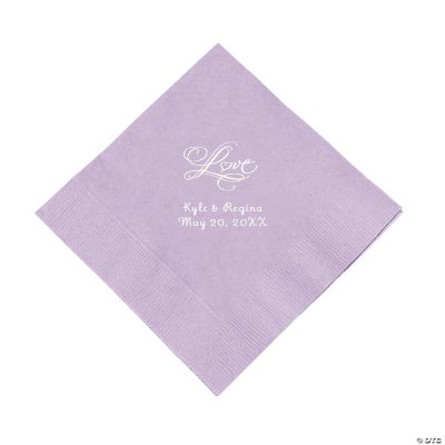 Personalized “Love” Luncheon Napkins - Lilac