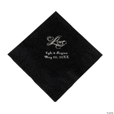 Personalized “Love” Luncheon Napkins - Black