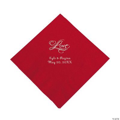 Personalized “Love” Luncheon Napkins - Red