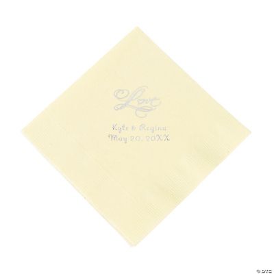 Personalized “Love” Luncheon Napkins - Ivory