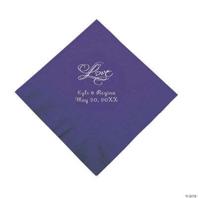 Personalized “Love” Luncheon Napkins - Purple