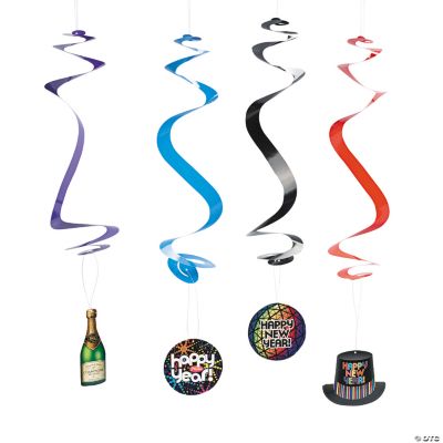 Bright New Year Dangling Swirls