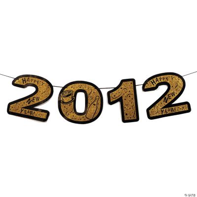 “2012” Black & Gold Glitter Banner