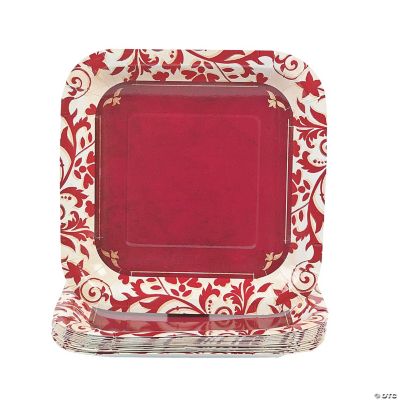 Red On Red Square Dessert Plates