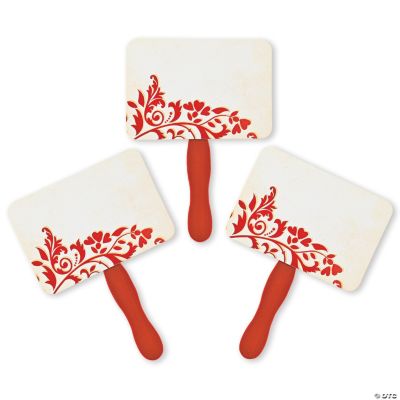 Personalized Red On Red Wedding Fans