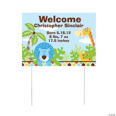 Personalized Safari Girl Yard Sign