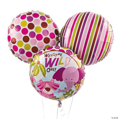 3 Safari Girl Round Mylar Balloons