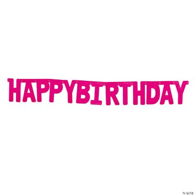 Pink “Happy Birthday” Jointed Banner