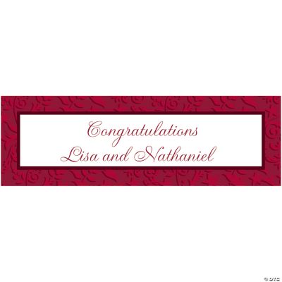Personalized Medium Red On Red Wedding Banner