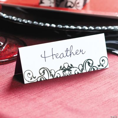 Black &amp; White Place Cards - Oriental Trading
