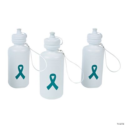 Teal Ribbon Water Bottles