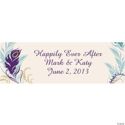 Personalized Medium Peacock Wedding Banner
