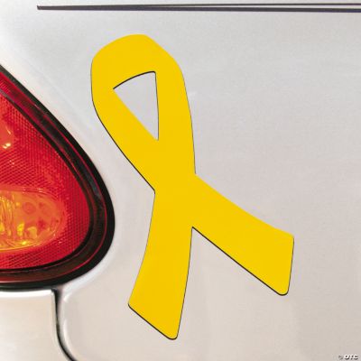 Yellow Awareness Ribbon Car Magnets