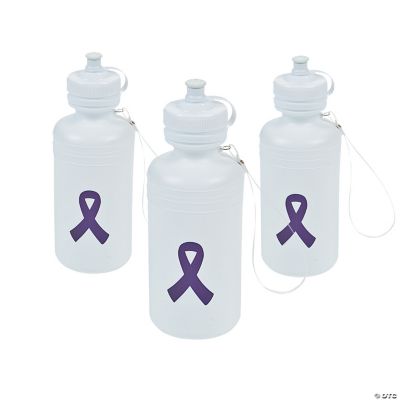 Purple Ribbon Water Bottles