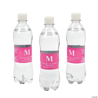 Personalized Monogram Bottle Labels - Hot Pink
