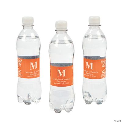 Personalized Monogram Bottle Labels - Orange