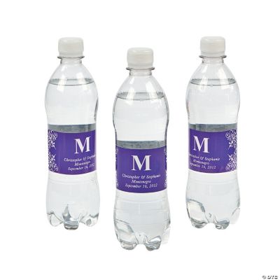 Personalized Monogram Bottle Labels - Purple