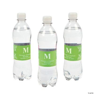 Personalized Monogram Bottle Labels - Lime Green
