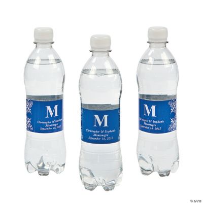 Personalized Monogram Bottle Labels - Blue