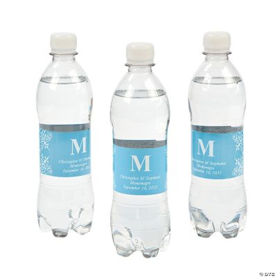 Personalized Monogram Bottle Labels - Light Blue