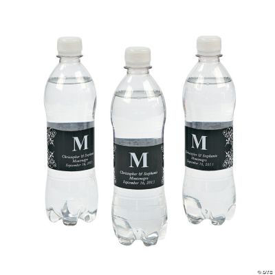 Personalized Monogram Bottle Labels - Black
