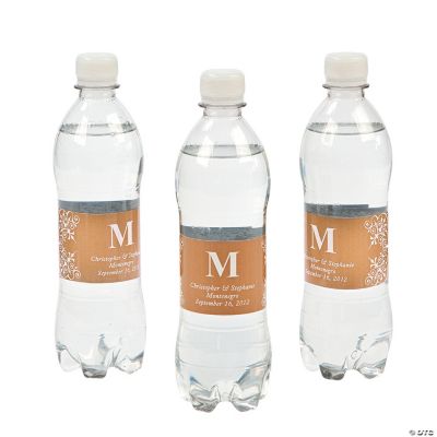 Personalized Monogram Bottle Labels - Gold