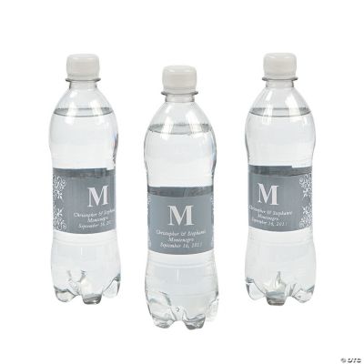 Personalized Monogram Bottle Labels - Silver