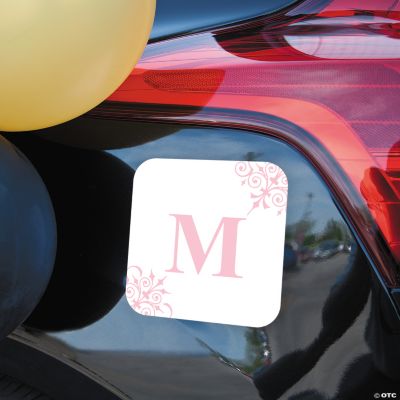 Personalized Light Pink Monogrammed Car Magnet