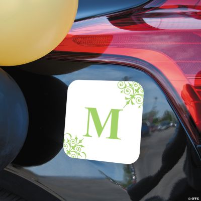 Personalized Lime Green Monogrammed Car Magnet