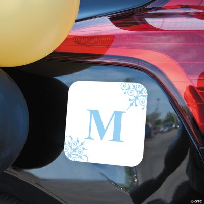 Personalized Light Blue Monogrammed Car Magnet