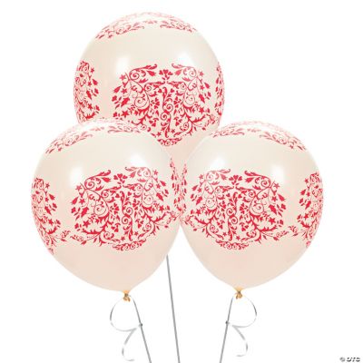 Red Flourish Latex Balloons