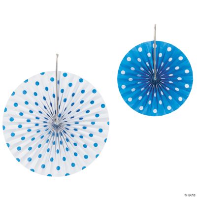 Blue Polka Dot Hanging Fans