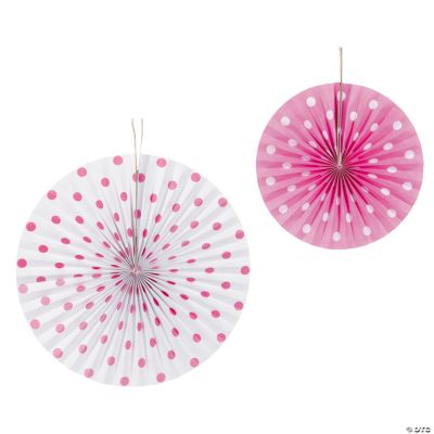 Pink Polka Dot Hanging Fans