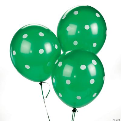 Green Polka Dot Latex Balloons