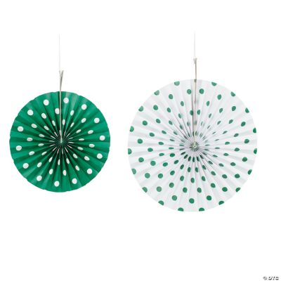 Green Polka Dot Hanging Fans