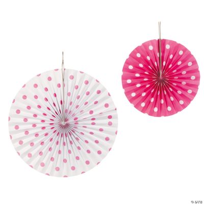 Hot Pink Polka Dot Hanging Fans