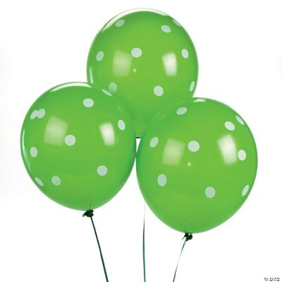 Lime Green Polka Dot Latex Balloons