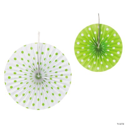 Lime Green Polka Dot Hanging Fans