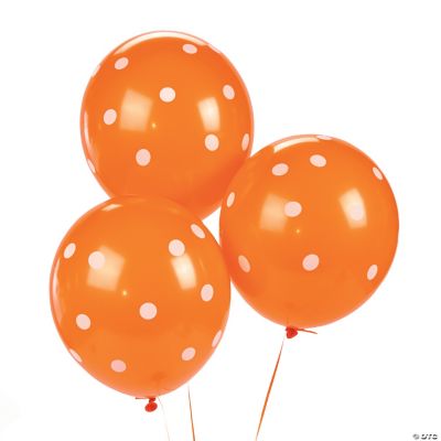 Orange Polka Dot Latex Balloons